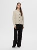 SELECTED FEMME Strickjacke Relaxed Fit Rundhals Raglanärmel Fallmaschen in Beige-2