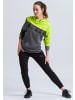 erima 5-C Kapuzensweat in grau melange/lime pop/schwarz