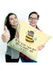 Mr. & Mrs. Panda sitzkissen Hummel flauschig mit Spruch in Gelb Pastell