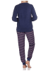 NORMANN Frottee langarm Schlafanzug Bündchen Pyjama - 82616 in marine