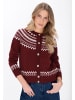 DreiMaster Women Cardigan in wine red offwhite