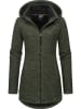 ragwear Longstrickjacke Leysha Melange in Dark Olive