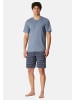 Schiesser Schlafanzug Casual Nightwear in Blaugrau