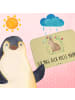 Mr. & Mrs. Panda Badteppich Hase Sitzen mit Spruch in Gelb Pastell