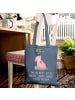 Mr. & Mrs. Panda Tote Bag Schwein Glück mit Spruch in Indigo Blue