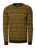Rusty Neal 80er-Design Feinstrick Rundhals-Pullover in Khaki