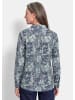 GOLDNER Kurzgröße:  Hemdbluse mit Paisley-Druck in marine / gemustert
