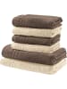REDBEST Frottier Frottier-Set 2-farbig 6-tlg. New York in taupe-creme