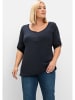 sheego Henleyshirt in tiefblau