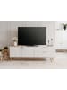 Furn.Design TV-Lowboard weiß, Gold 179 cm, TV Unterteil mit Soft-Close und 3D Struktur