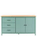 Beliani Sideboard LEONORA in Grün/Braun - (W) 150 x (H) 80 x (L) 40 cm