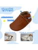 Yihakids Baby Krabbelschuhe aus Leder, weiche Lauflernschuhe mit rutschfester Sohle 