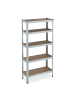 relaxdays Schwerlastregal in Silber - (B)75 x (H)150 x (T)30 cm