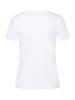 More & More bedrucktes Baumwollstretch-Kurzarmshirt in white