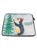 Mr. & Mrs. Panda Laptop Hülle Pinguin Weihnachtsbaum Design mit ... in Weiß