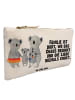 Mr. & Mrs. Panda Kulturtasche Koala Familie mit Spruch in Weiß