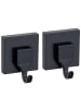 Wenko Handtuchhaken QUADRO, 2er-Set in Schwarz, (B) 5 x (H) 7 x (L) 6 cm