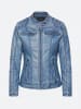 KOROSHI Damen-bikerjacke aus kunstleder in blau