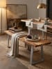 KADIMA DESIGN Esszimmerbank 140x40x45,5 cm Massivholz / Metall mit