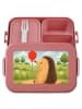 Mr. & Mrs. Panda Bentobox Igel Luftballon Design ohne Spruch in Rot Pastell
