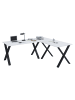 VCM  X Schreibtisch Eckschreibtisch L Form 220x190x80 in Schwarz / Weiß