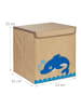 relaxdays Kinder-Aufbewahrungsbox "Delfin" in Beige/ Blau - (B)33 x (H)33 x (T)33 cm