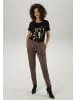 Aniston CASUAL T-Shirt in schwarz-goldfarben