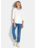 GOLDNER Langarmshirt Basic Shirt mit U-Boot-Ausschnitt in cremeweiß