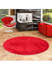 Snapstyle Luxus Super Soft Hochflor Langflor Teppich Deluxe Rund in Rot