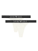 Emporio Armani 2er Pack Thong in Creme