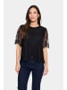 SAINT TROPEZ Kurzarm-Bluse ZalviaSZ Gerade Passform in Black