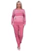 NORMANN Schlafanzug langarm Pyjama Streifen Bündchen - 75658 in altrose