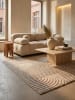 KADIMA DESIGN Flachgewebe-Teppich Hoch-Tief Bögen 3D Relief Pflegeleicht in Beige