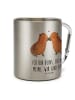 Mr. & Mrs. Panda Edelstahltasse Capybara Liebe mit Spruch in Silber