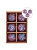 Beliani 1er-Set Weihnachtsbaumkugeln ASTRAL in Rosa/Blau