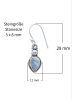 mantraroma 925er Silber - Ohrringe (L) 12 x (B) 28 mm mit Mondstein