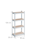 relaxdays 2 x Schwerlastregal in Hellbraun/ Silber - (B)60 x (H)120 x (T)30 cm