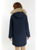 DreiMaster Damen Winterparka Mit Kunstfell in Nachtblau