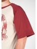 Gorilla Wear T-Shirt in Übergröße - Logan - Beige/Rot
