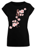 F4NT4STIC Extended Shoulder T-Shirt Kirschblüten Asien in schwarz