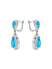 Luxenter Ohrringe  mit Zirkonia in Blautopasoptik, silberfarben – Misim