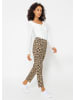 SASSYCLASSY Jersey Chino in Leo-Print in schwarz I camel