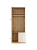 ABRIHOME Kleiderschrank in Weiß mit 2 Türen Schubladen Stange 80x45x200 cm