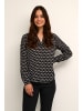 Kaffe Langarm-Bluse KAleah Regular fit in Black Square Print