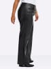 sheego Lederimitathose in schwarz
