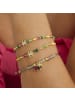 Luxenter Armband aus 925er Sterlingsilber mit grünem Kristall, 18K Gelbgold-Finish