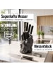 Stoneline Edelstahl Messer Set 5-teilig  mit Messerblock | Excalibur in Schwarz