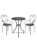 Butlers Gartenmöbel-Set CENTURY 3-tlg. II in Schwarz