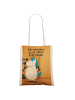Mr. & Mrs. Panda Tragetasche Einhorn Fitness Design mit Spruch in Weiß