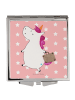 Mr. & Mrs. Panda Handtaschenspiegel quadratisch Einhorn Koffer o... in Rot Pastell
